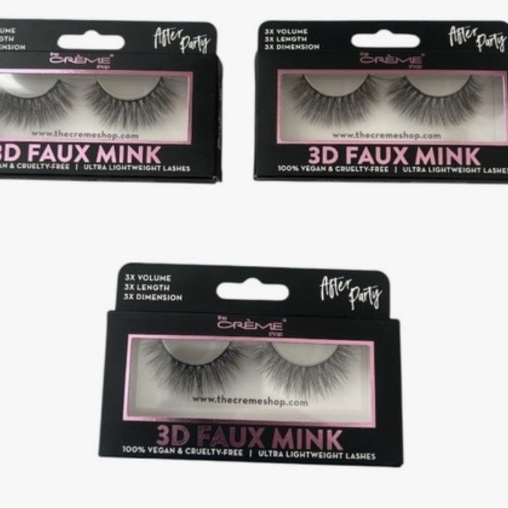 💕NWT The Crème Shop After Party 3D Faux Mink Lashes - 3 sets. Part of 3 for $25